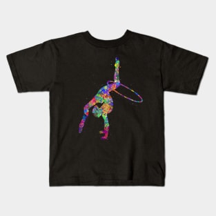 Rhythmic gymnastics hoop watercolor Kids T-Shirt